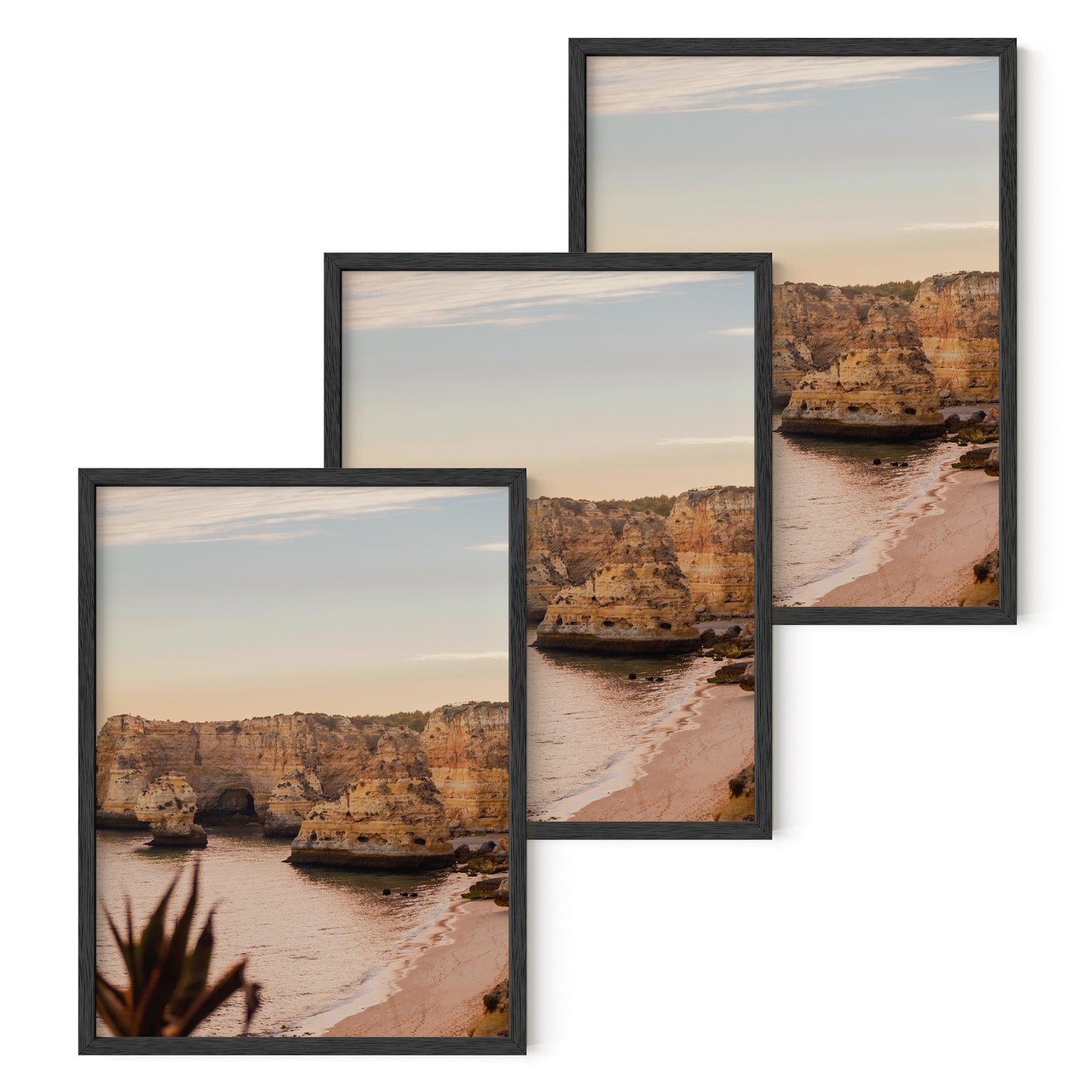 Haus and Hues Set of 3 Oak Wood Single Picture Frame with Plexiglass Cover