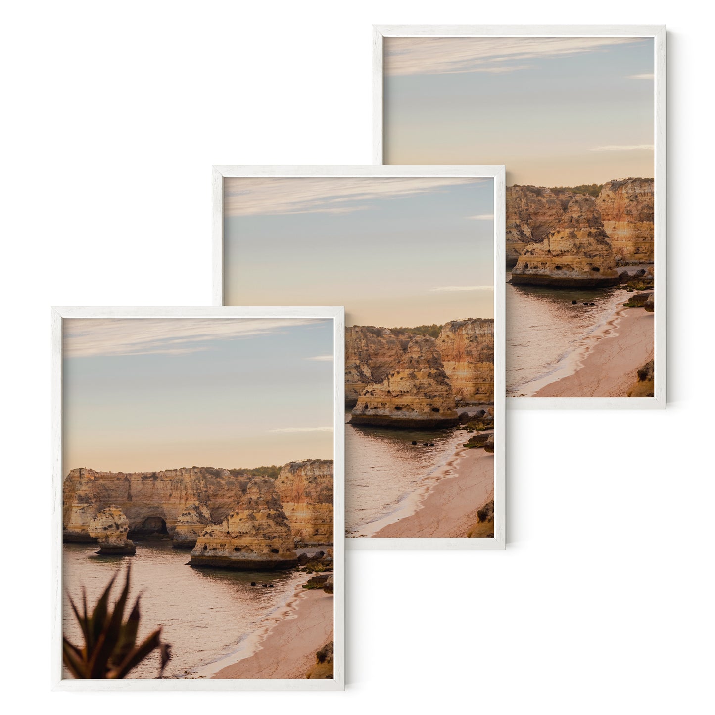 Haus and Hues Set of 3 Oak Wood Single Picture Frame with Plexiglass Cover