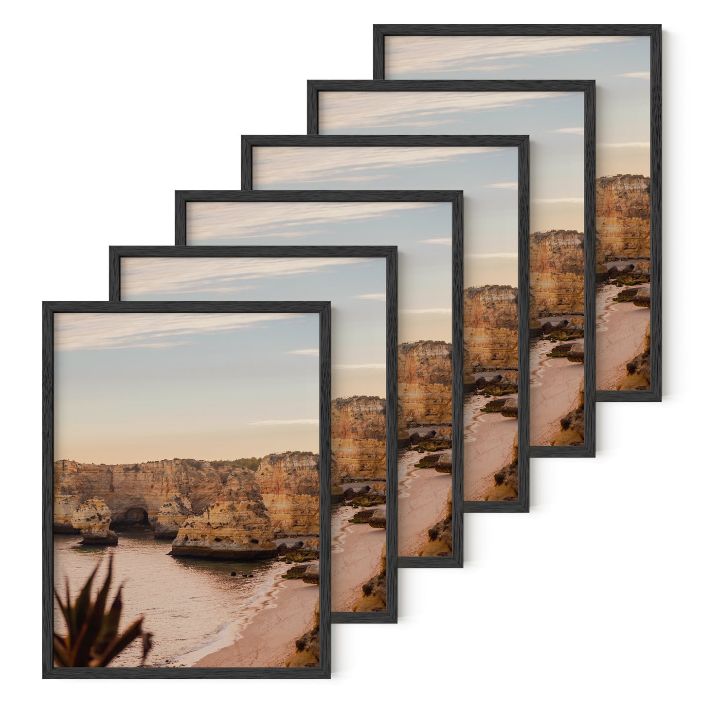 Haus and Hues Set of 6 Oak Wood Single Picture Frame with Plexiglass Cover