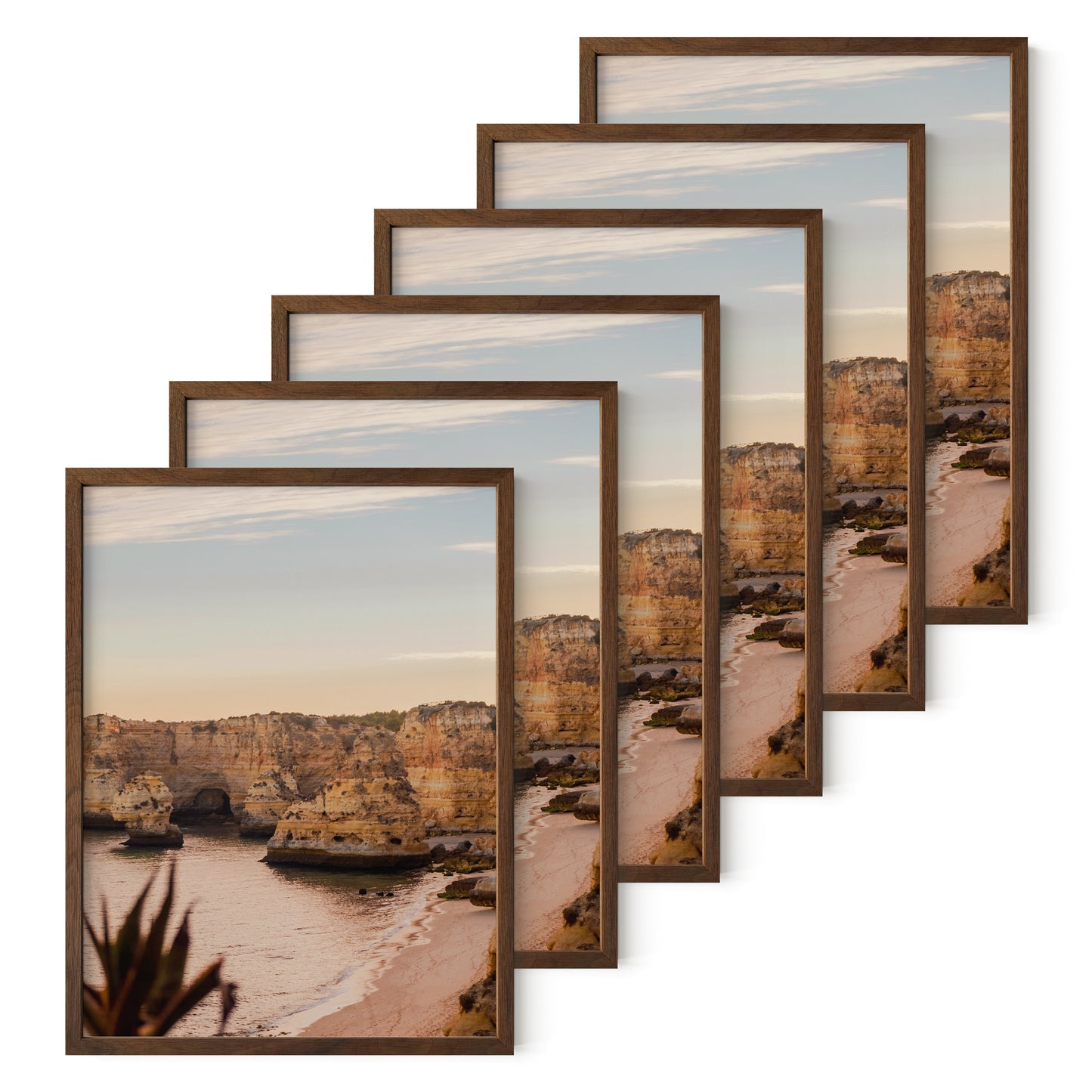 Haus and Hues Set of 6 Oak Wood Single Picture Frame with Plexiglass Cover