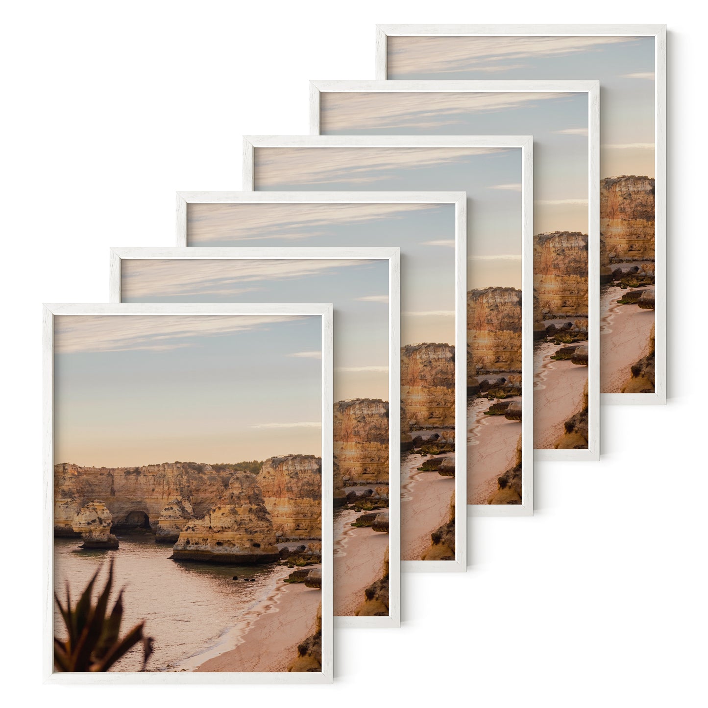 Haus and Hues Set of 6 Oak Wood Single Picture Frame with Plexiglass Cover
