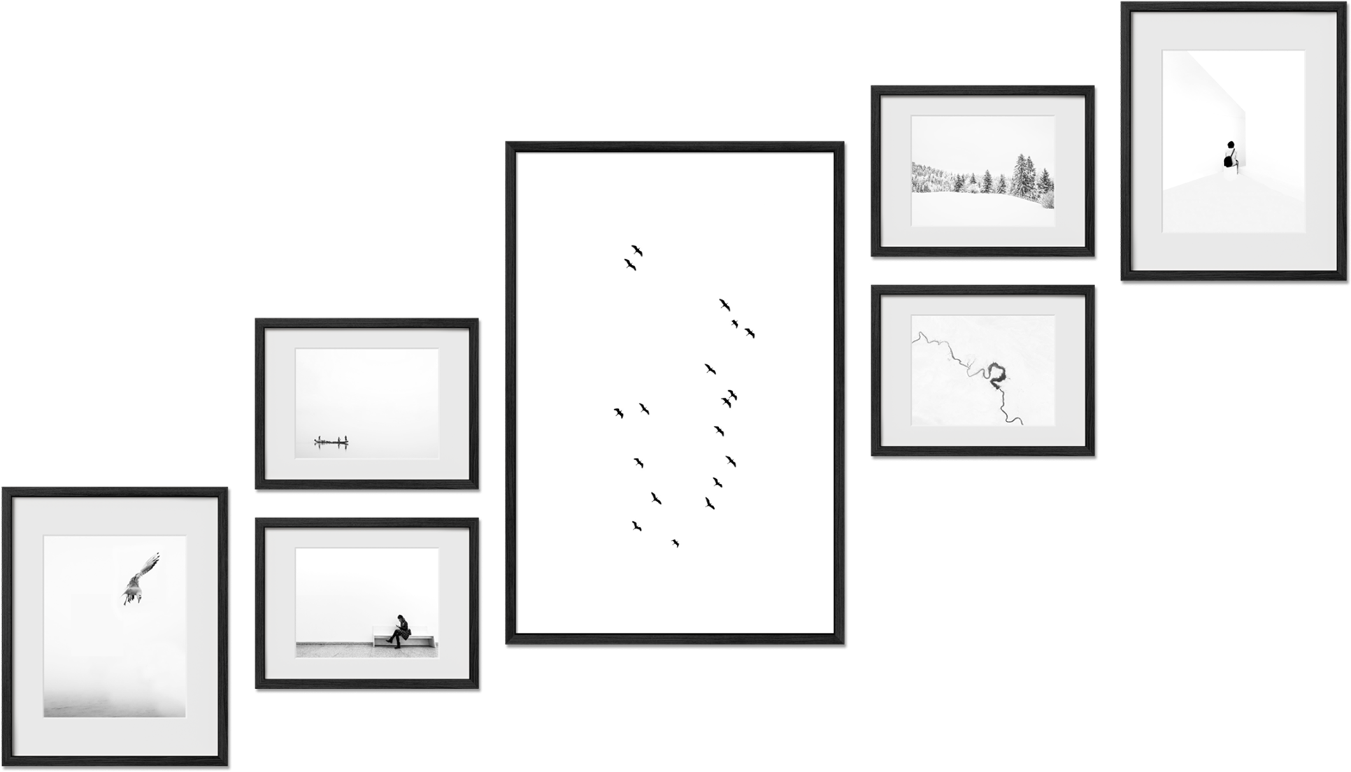Claremont frame collection featuring 8x8, 4x6, 11x17, 20x30 frames, perfect for home gallery, offering easy setup.
