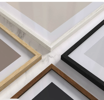 Haus and Hues Set of 4 Oak Wood Single Picture Frame with Plexiglass Cover