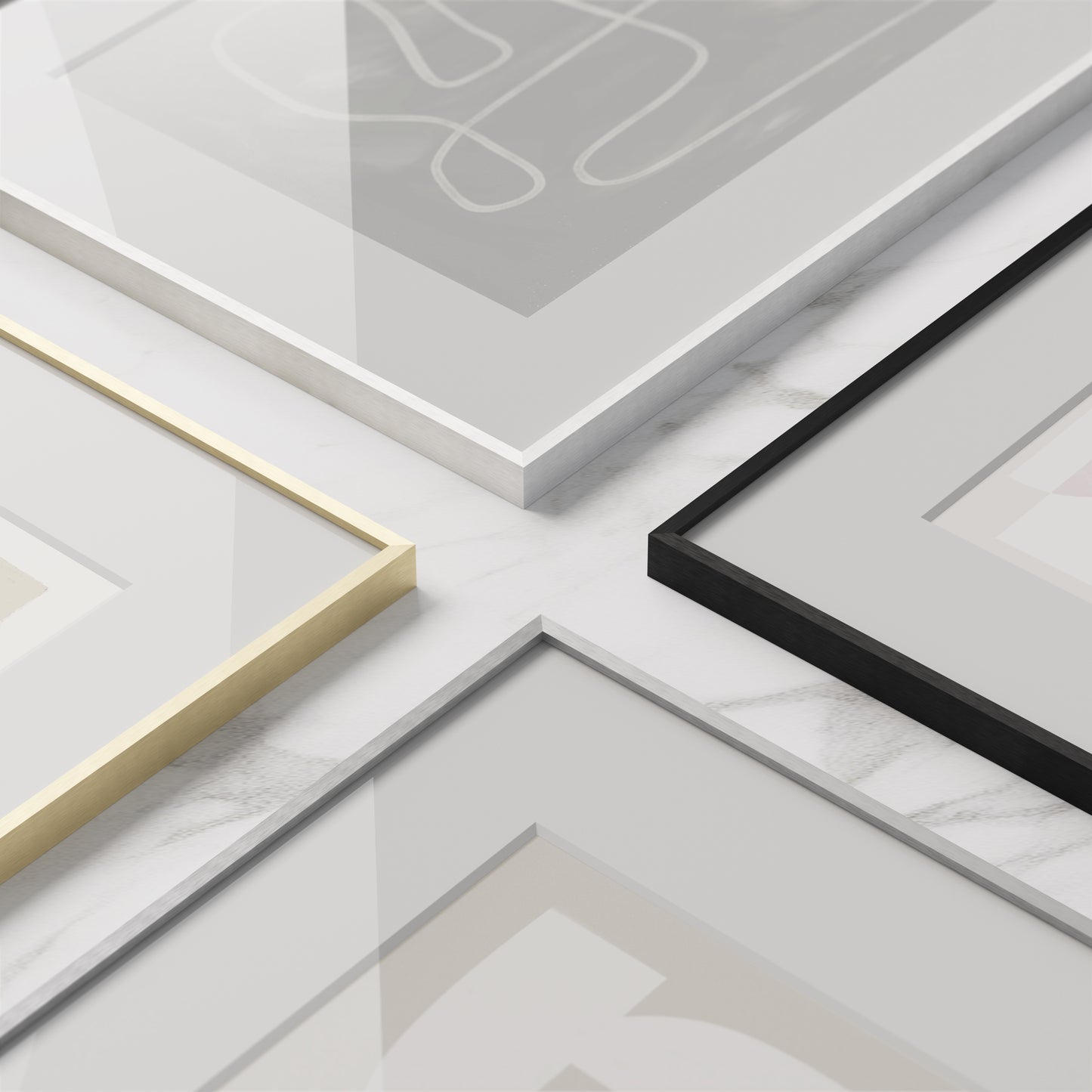 Standalone Gray and Brass Frames