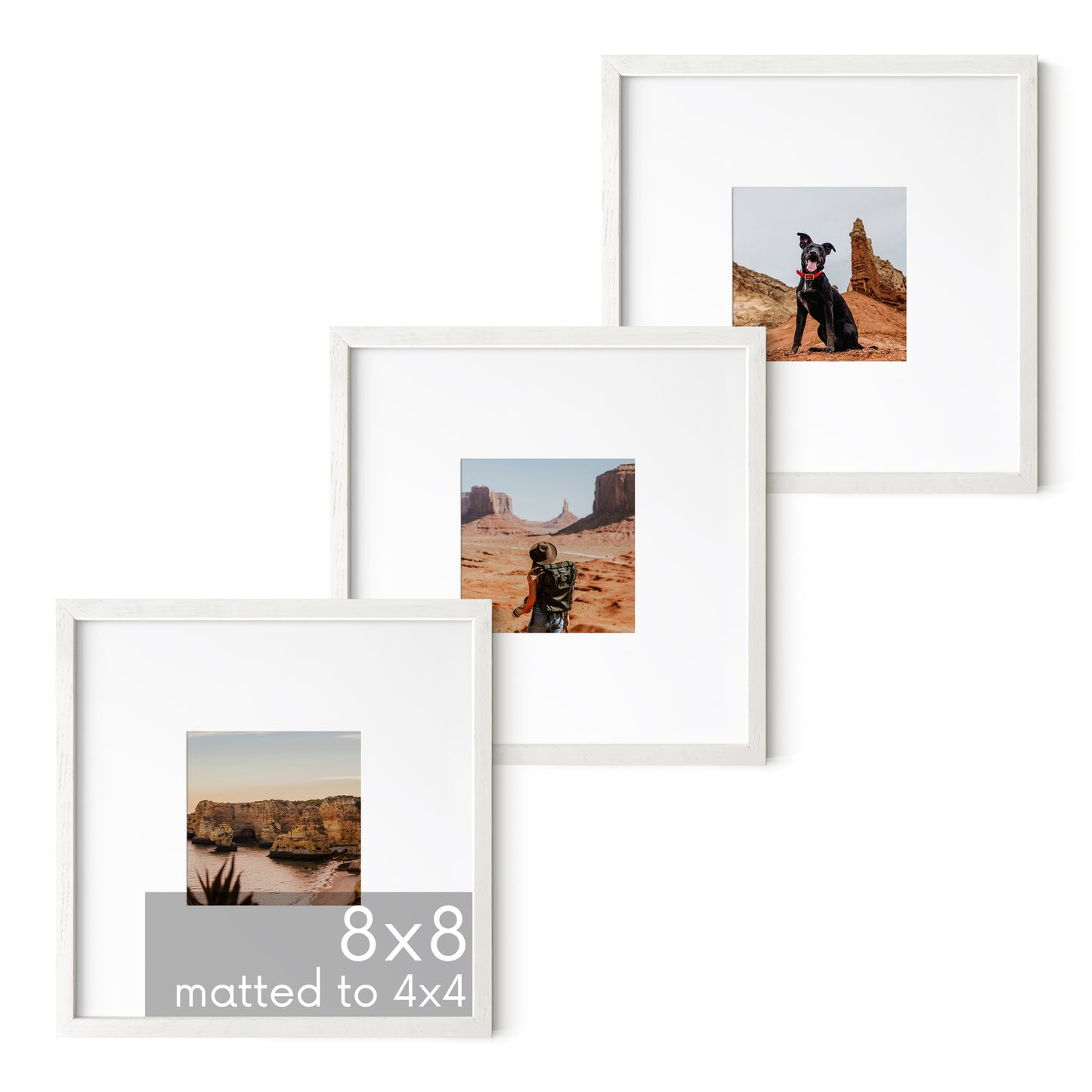 Haus and Hues Set of 3 Oak Wood Single Picture Frame with Plexiglass Cover