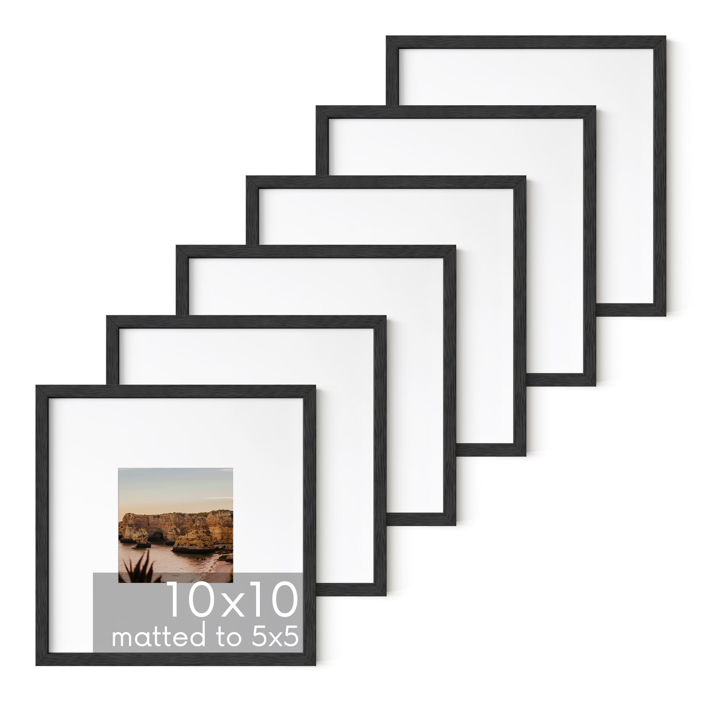 Haus and Hues Set of 6 Oak Wood Single Picture Frame with Plexiglass Cover