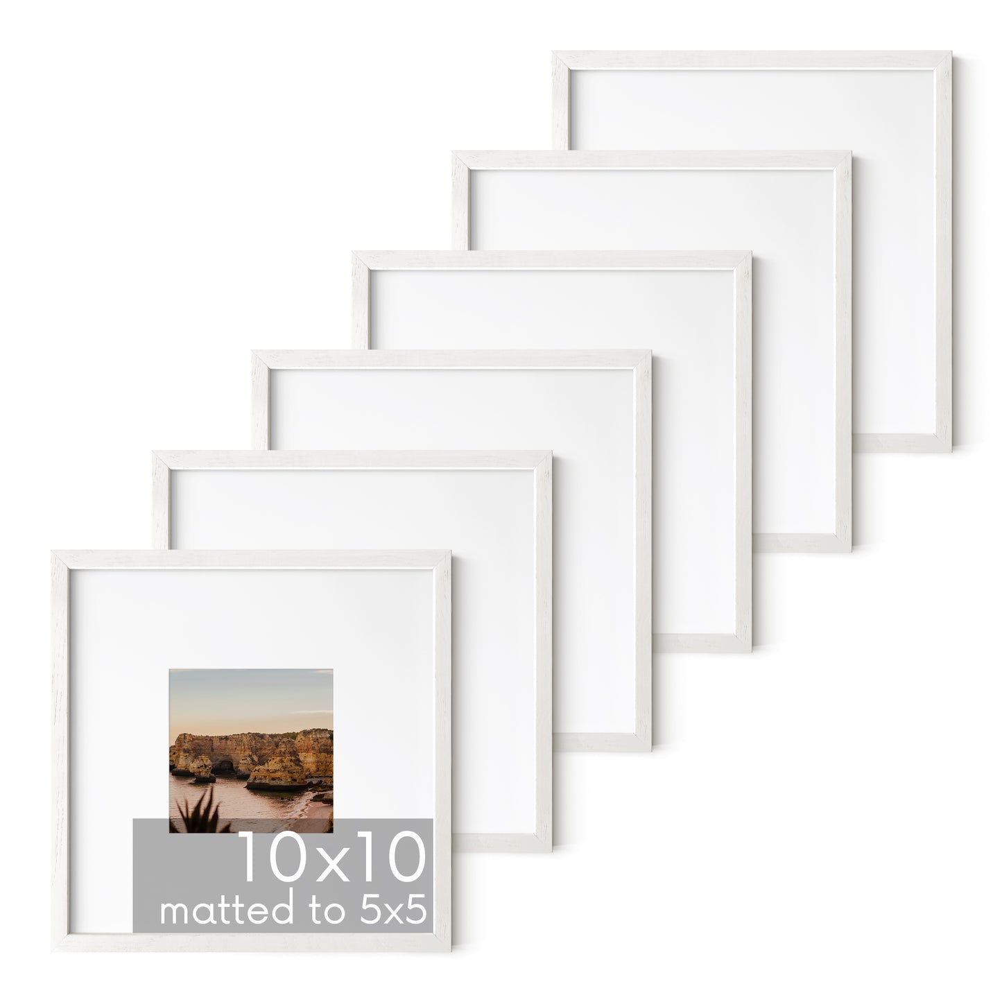 Haus and Hues Set of 6 Oak Wood Single Picture Frame with Plexiglass Cover