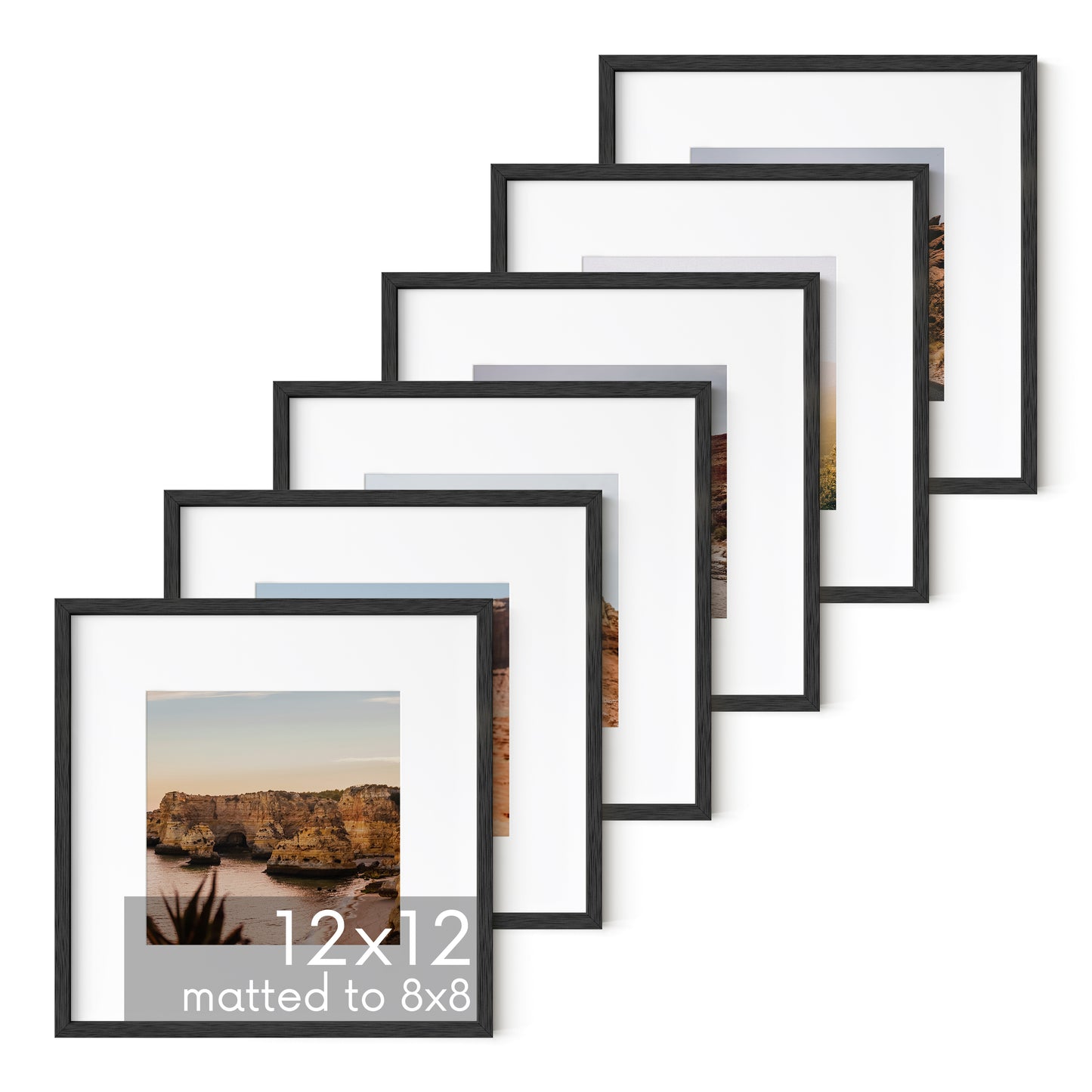 Haus and Hues Set of 6 Oak Wood Single Picture Frame with Plexiglass Cover