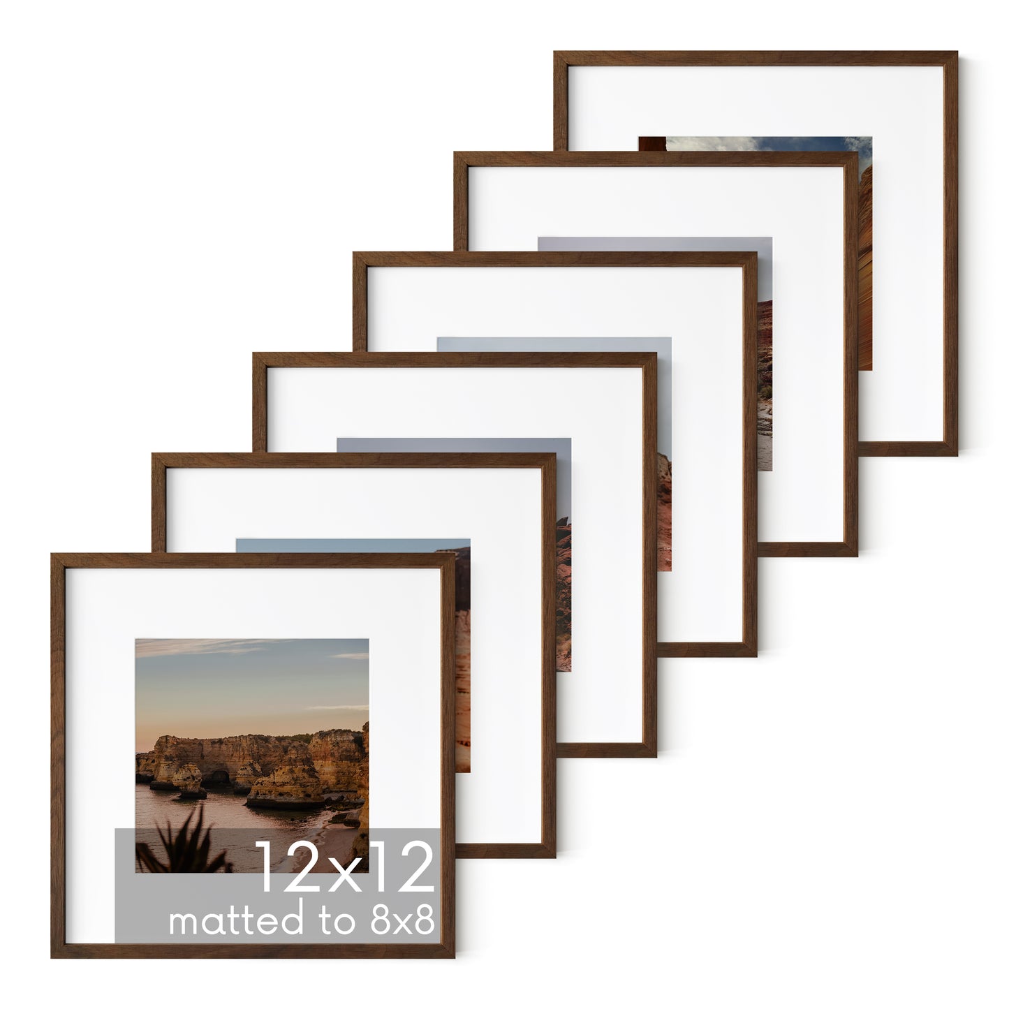 Haus and Hues Set of 6 Oak Wood Single Picture Frame with Plexiglass Cover