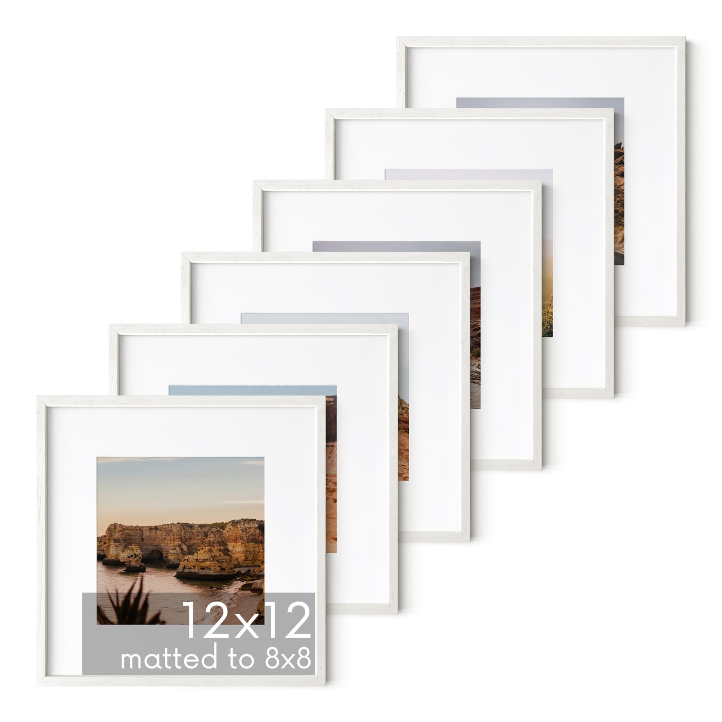 Haus and Hues Set of 6 Oak Wood Single Picture Frame with Plexiglass Cover