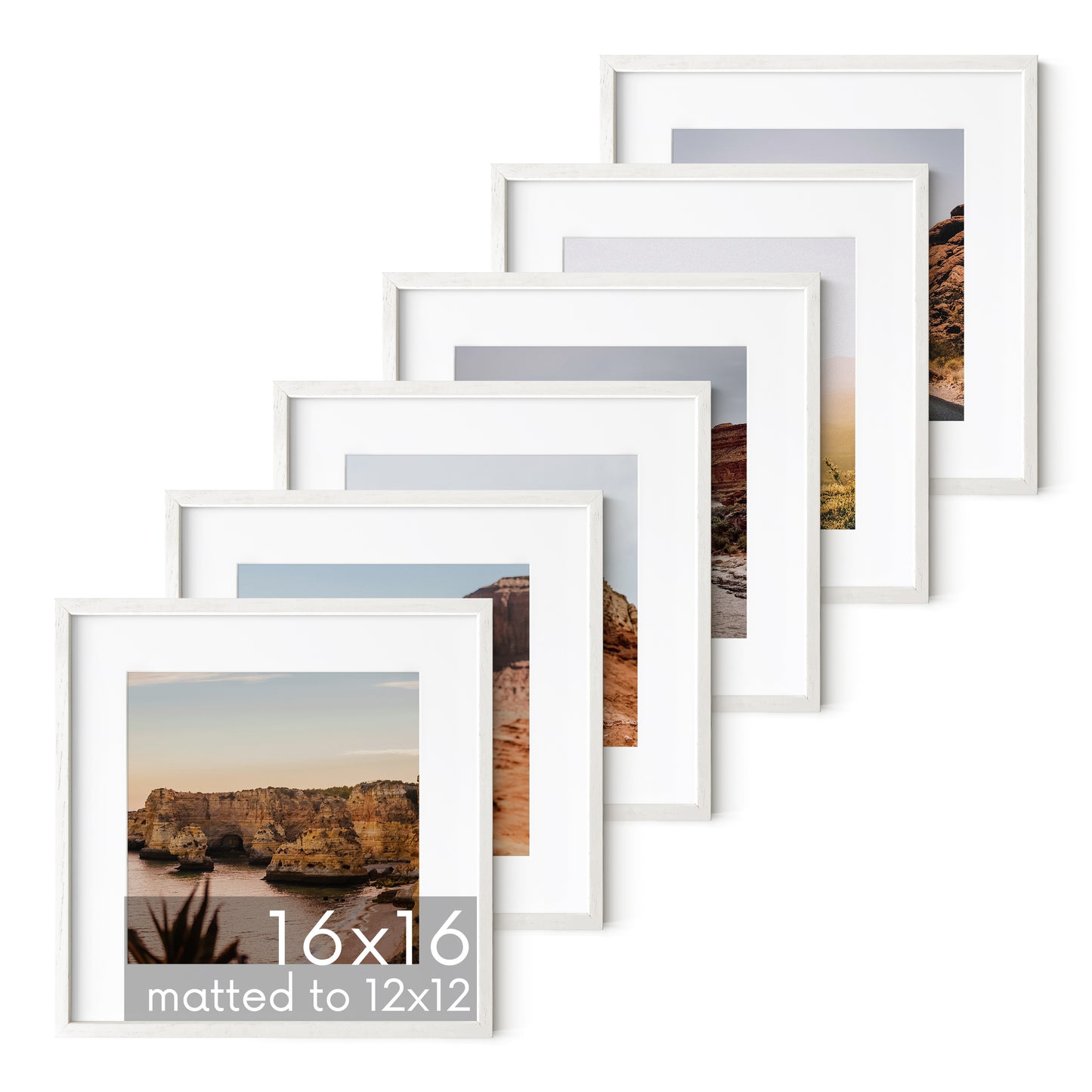 Haus and Hues Set of 6 Oak Wood Single Picture Frame with Plexiglass Cover