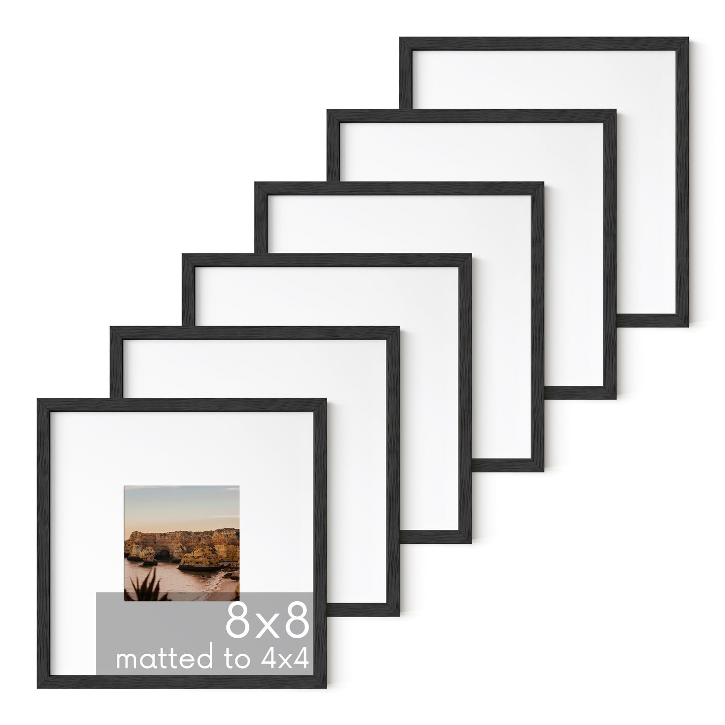 Haus and Hues Set of 6 Oak Wood Single Picture Frame with Plexiglass Cover