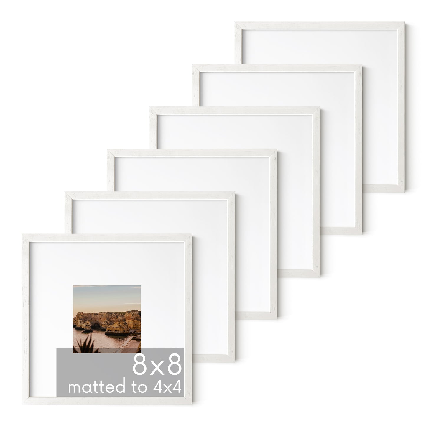 Haus and Hues Set of 6 Oak Wood Single Picture Frame with Plexiglass Cover