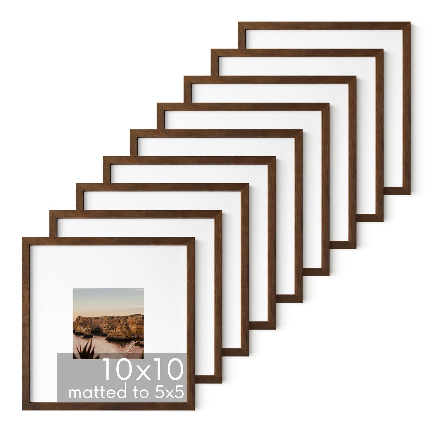 Haus and Hues Set of 9 Oak Wood Single Picture Frame with Plexiglass Cover
