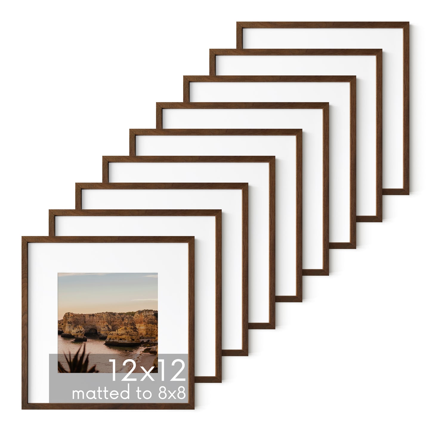 Haus and Hues Set of 9 Oak Wood Single Picture Frame with Plexiglass Cover