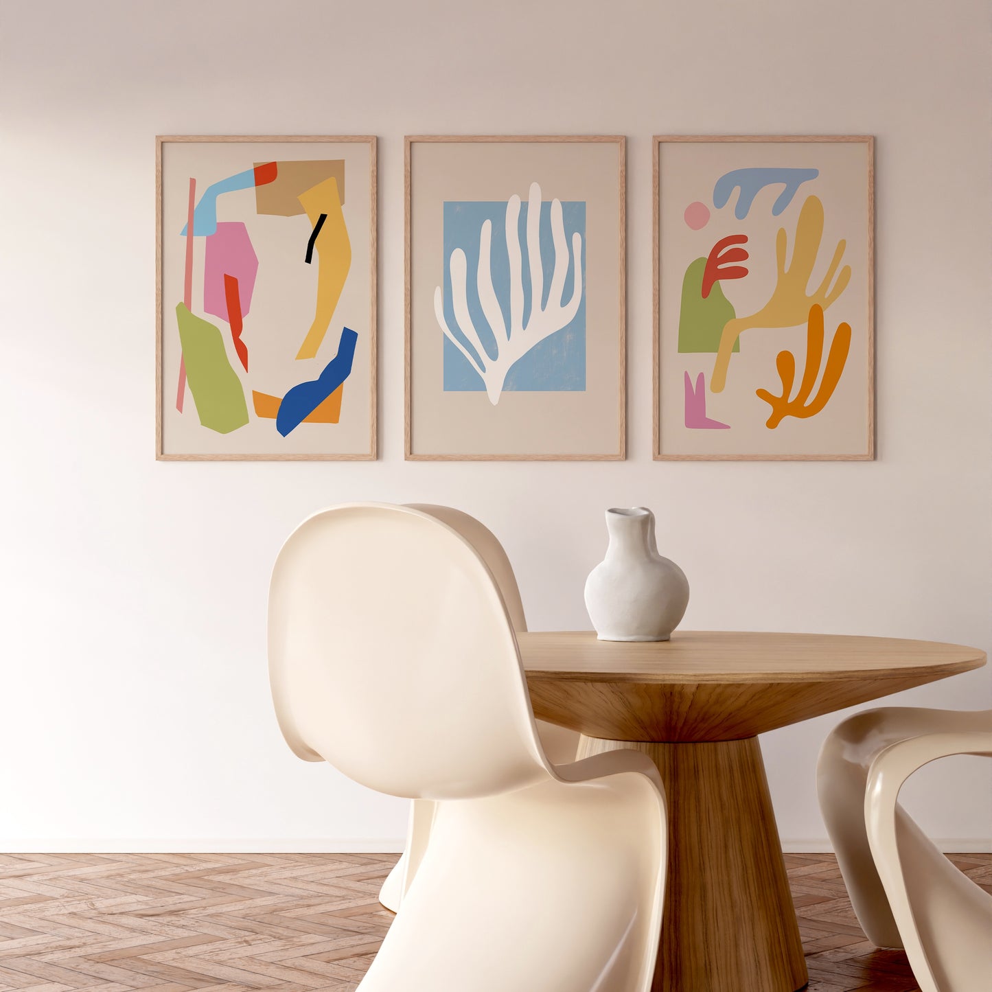 Haus and Hues Set of 3 Oak Wood Single Picture Frame with Plexiglass Cover