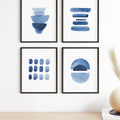 Blue Abstract Watercolor Set