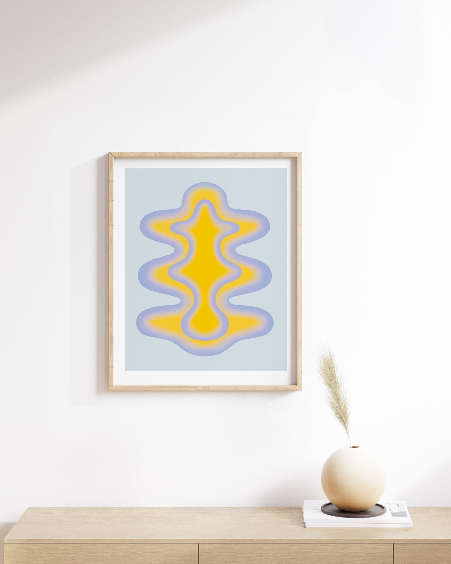 Blue and Yellow Shape Art Print