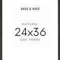 24x36 in, Set of 4, Black Oak Frame