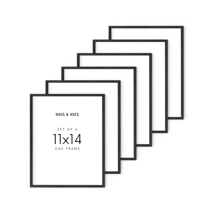 11x14 in, Set of 6, Black Oak Frame