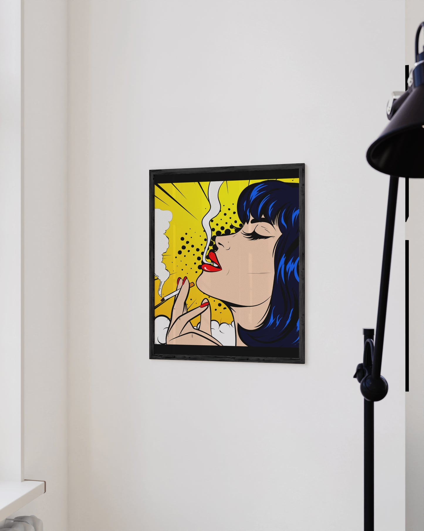 Woman smoking pop art