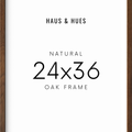 24x36 in, Set of 4, Walnut Oak Frame