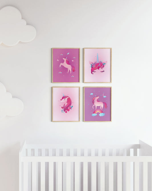 Kids pink purple unicorn