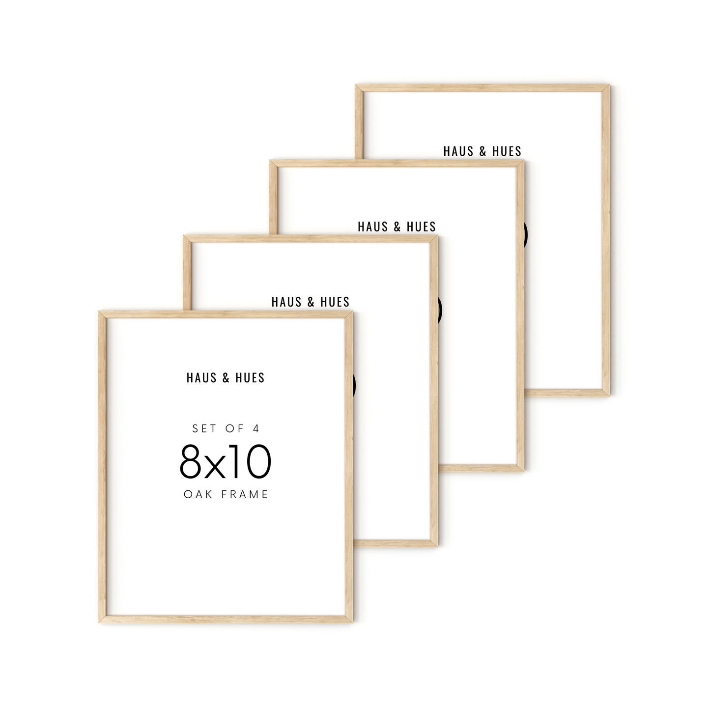 8x10 in, Set of 4, Beige Oak Frame