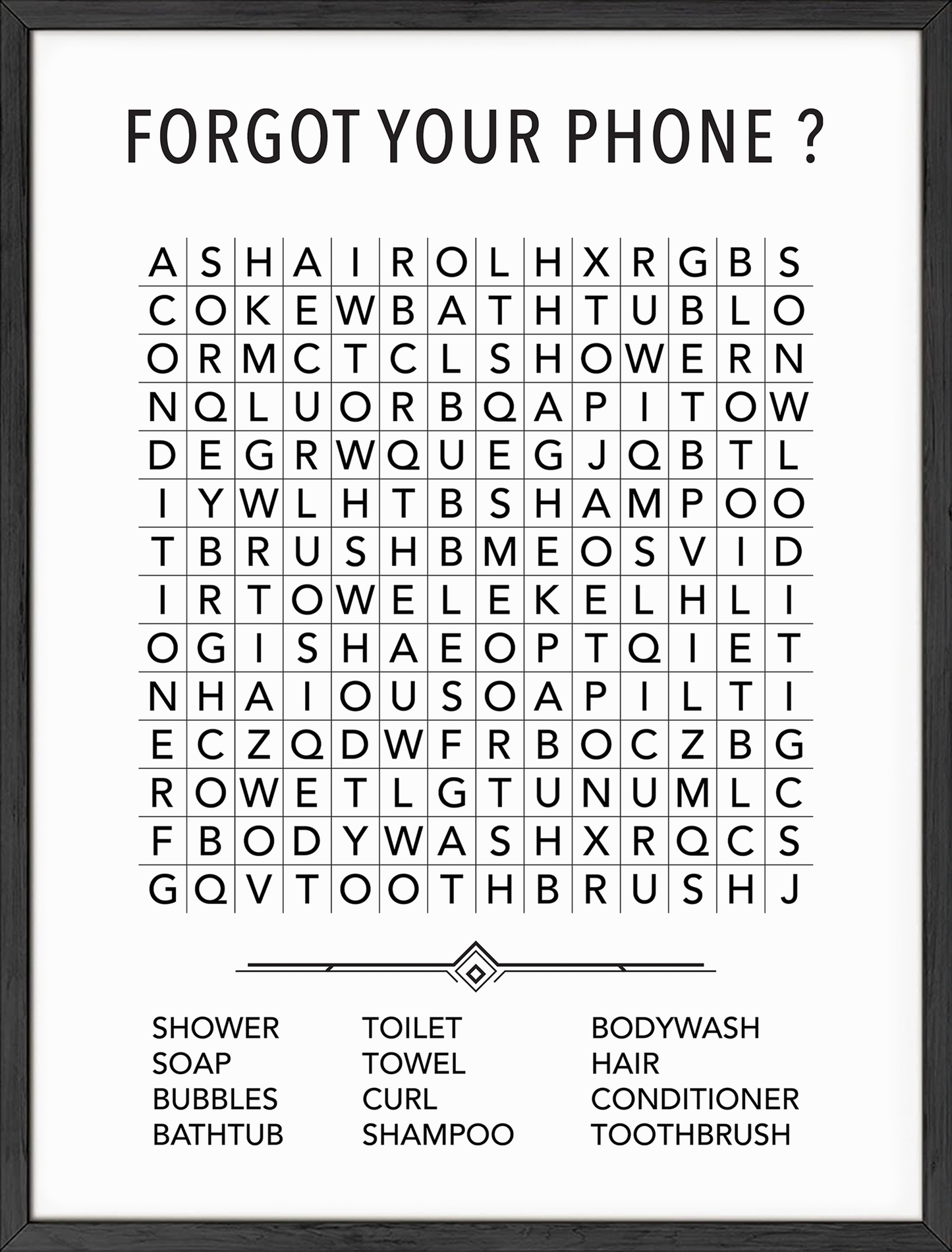 Funny Bathroom Word Search