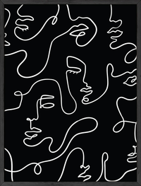 Black abstract faces