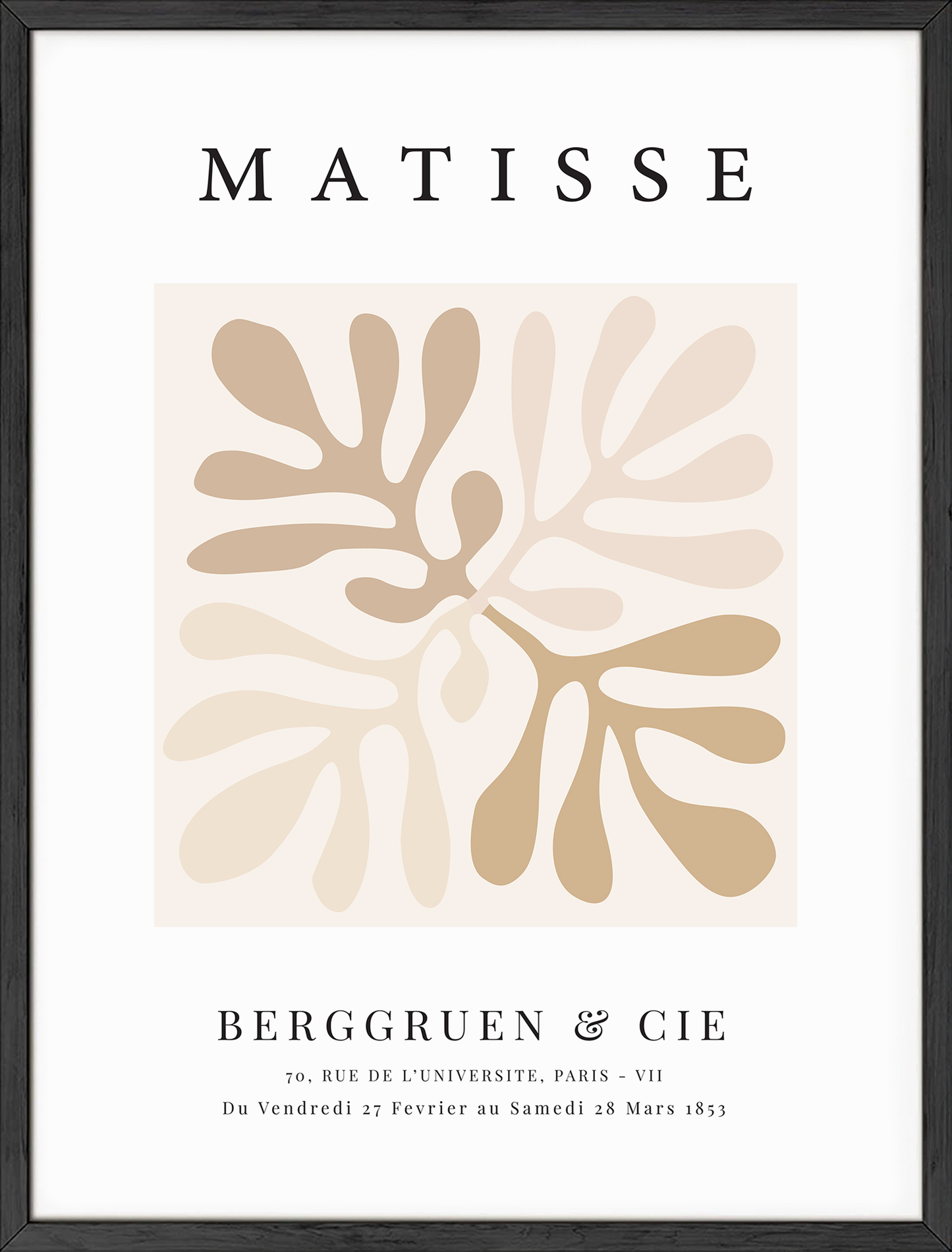 Henri Matisse Black Flower, Paper Decoupes Art Black Colors, Matisse  Cutout's | Greeting Card