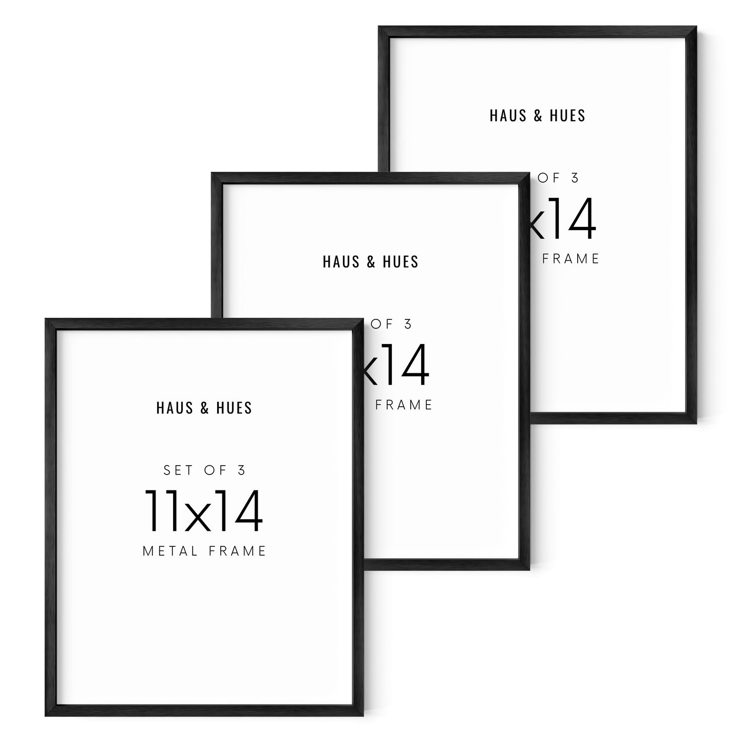 11x14 in, Set of 3, Black Aluminum