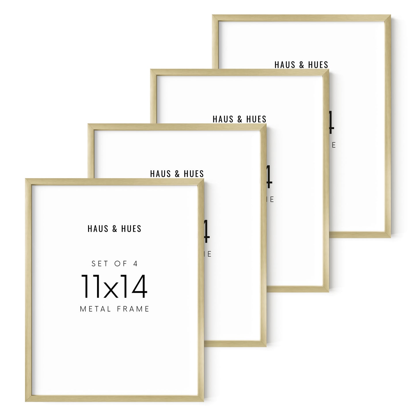 11x14 in, Set of 4, Gold Aluminum