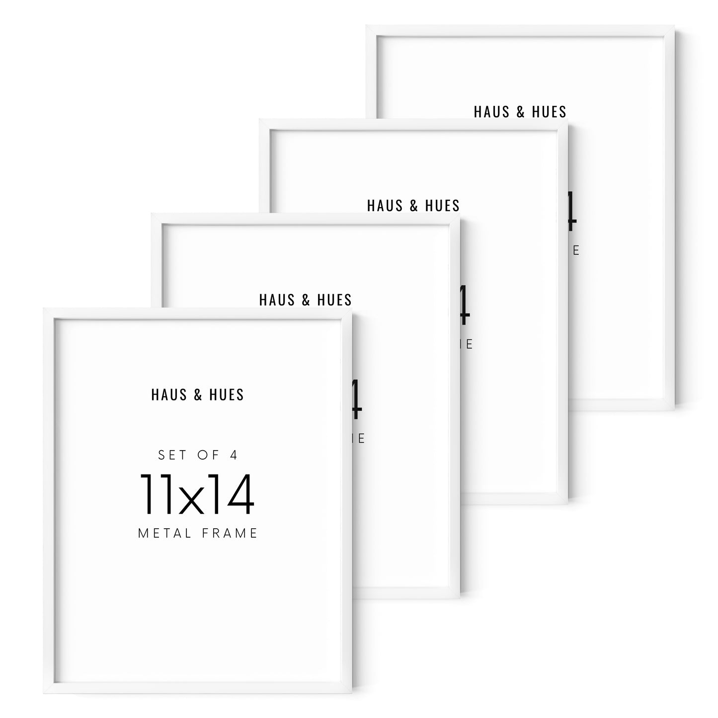 11x14 in, Set of 4, White Aluminum