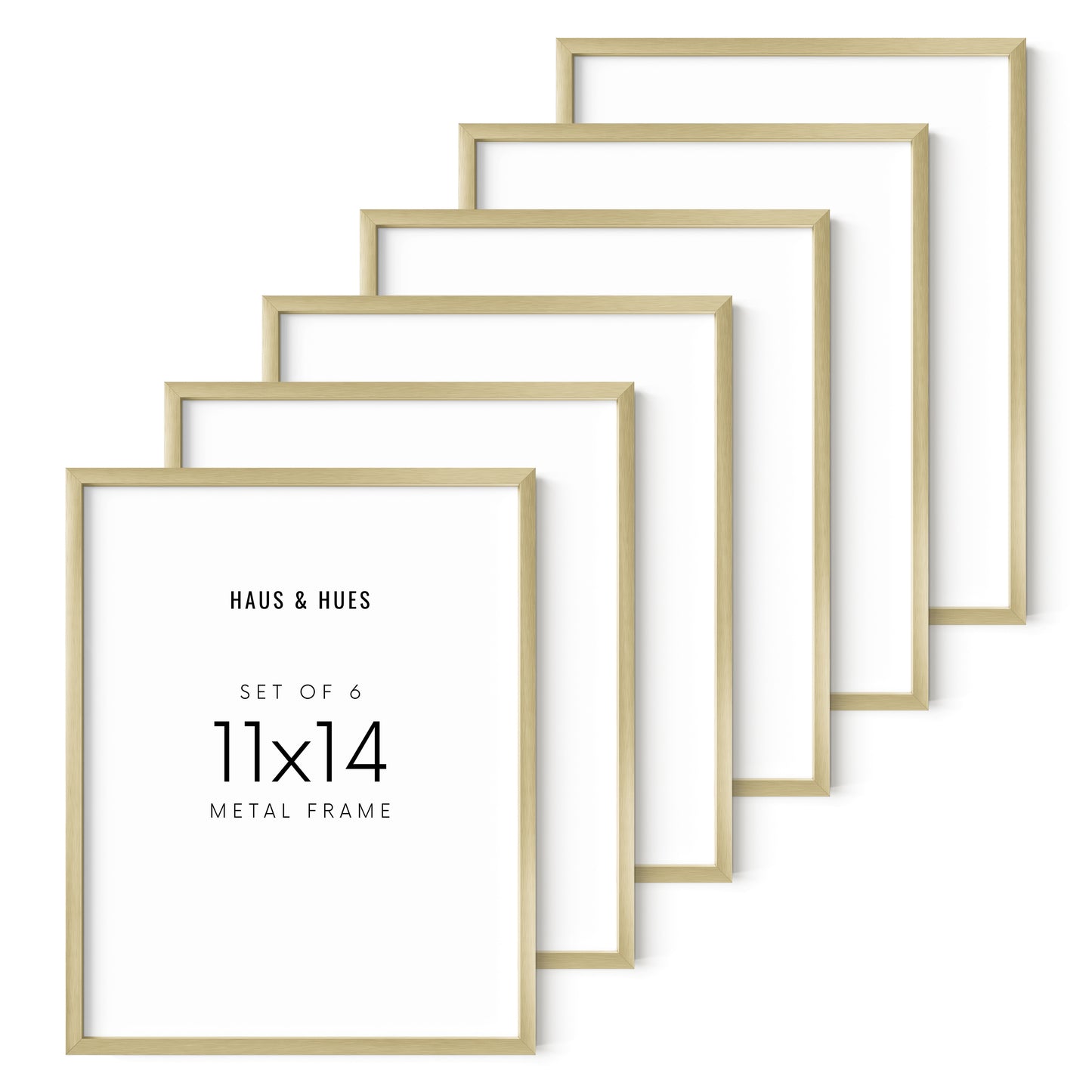 11x14 in, Set of 6, Gold Aluminum