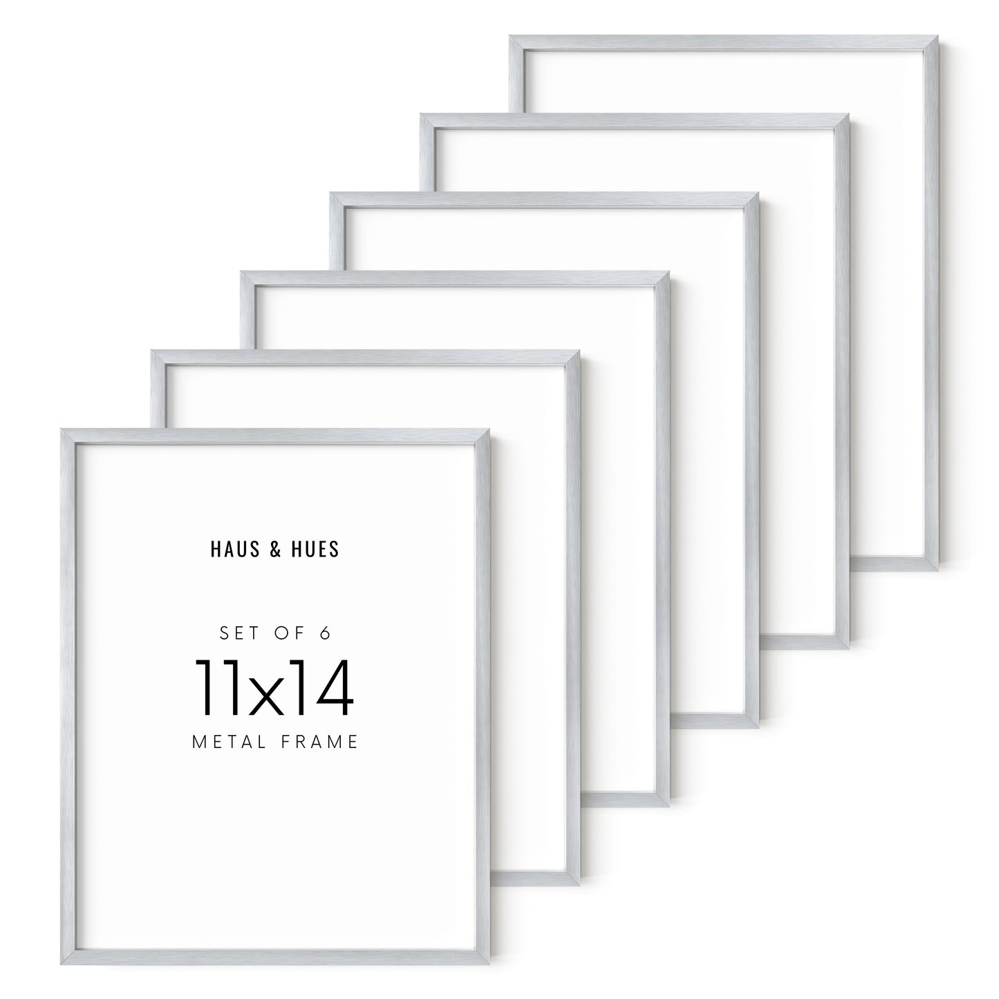 11x14 in, Set of 6, Silver Aluminum