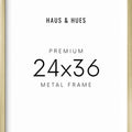 24x36 in, Set of 3, Gold Aluminum