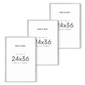 24x36 in, Set of 3, Silver Aluminum
