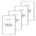 24x36 in, Set of 4, Silver Aluminum