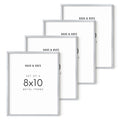 8x10 in, Set of 4, Silver Aluminum