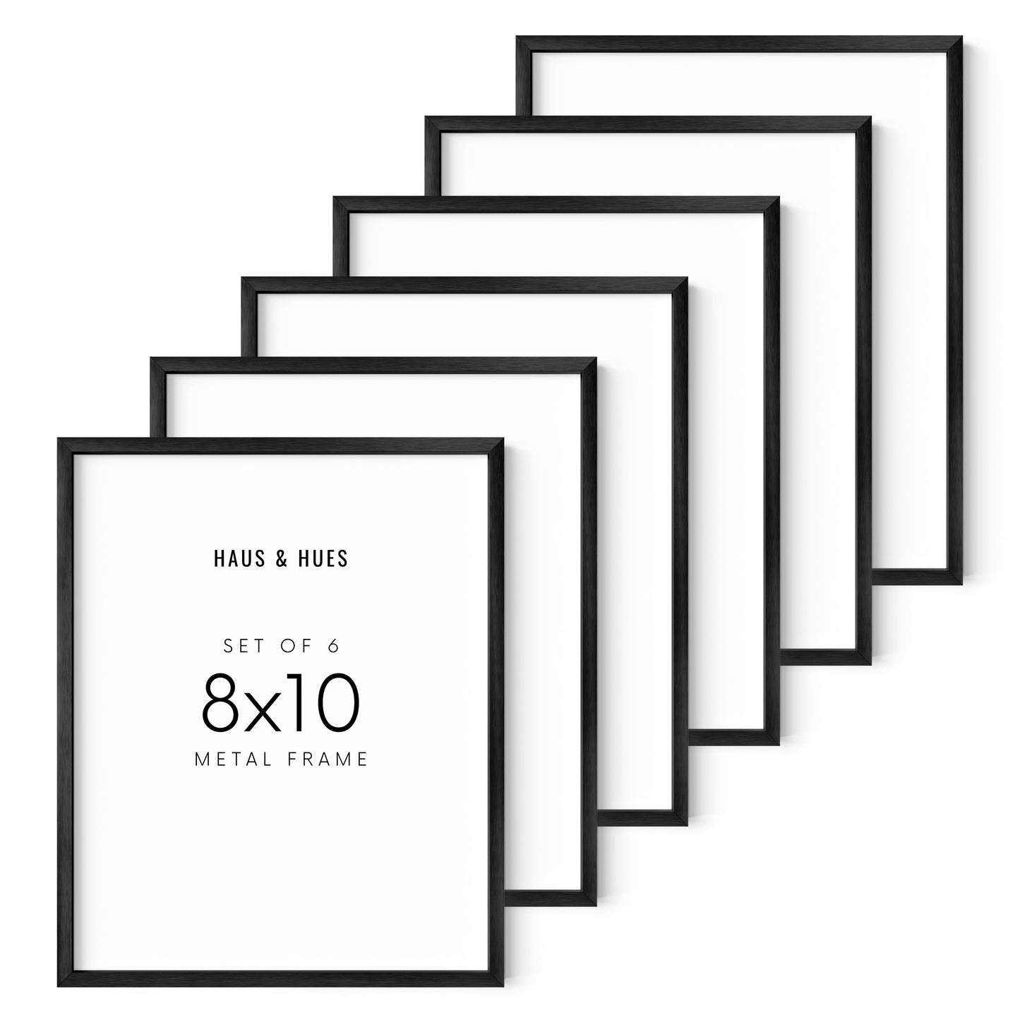 8x10 in, Set of 6, Black Aluminum