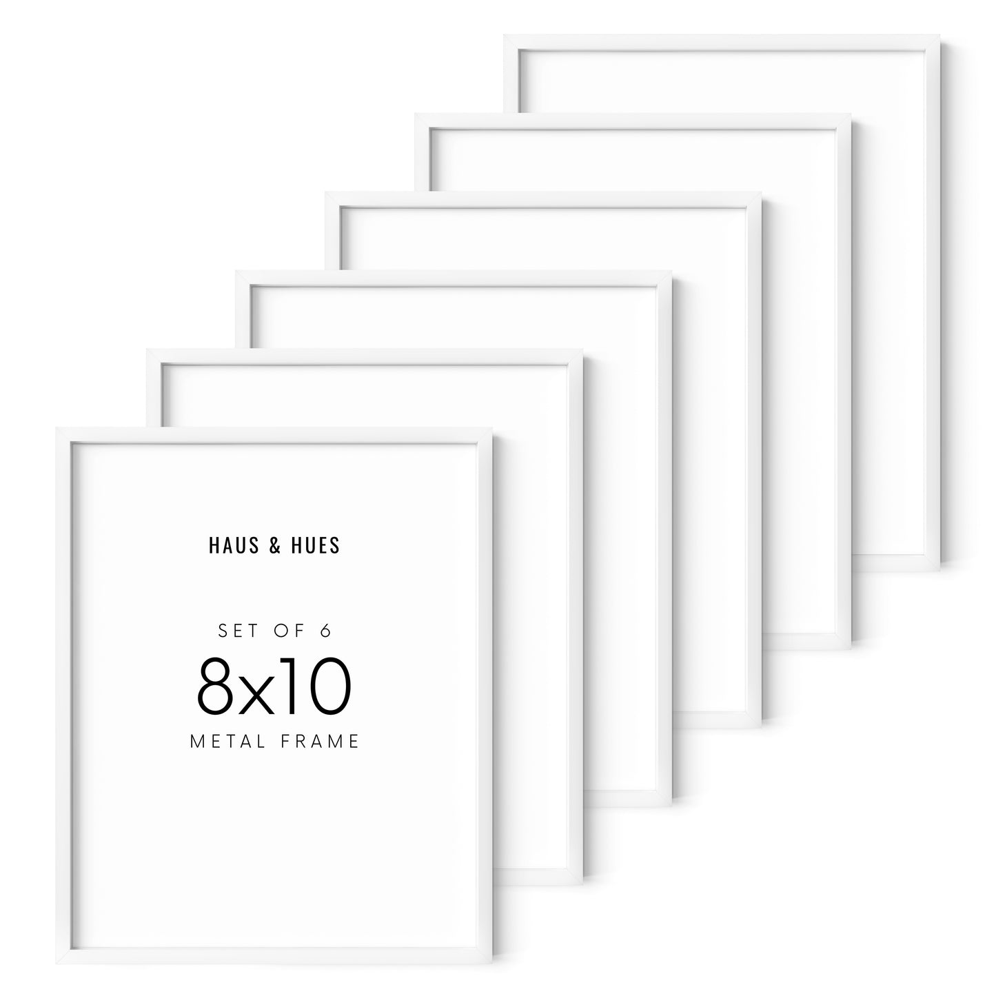 8x10 in, Set of 6, White Aluminum