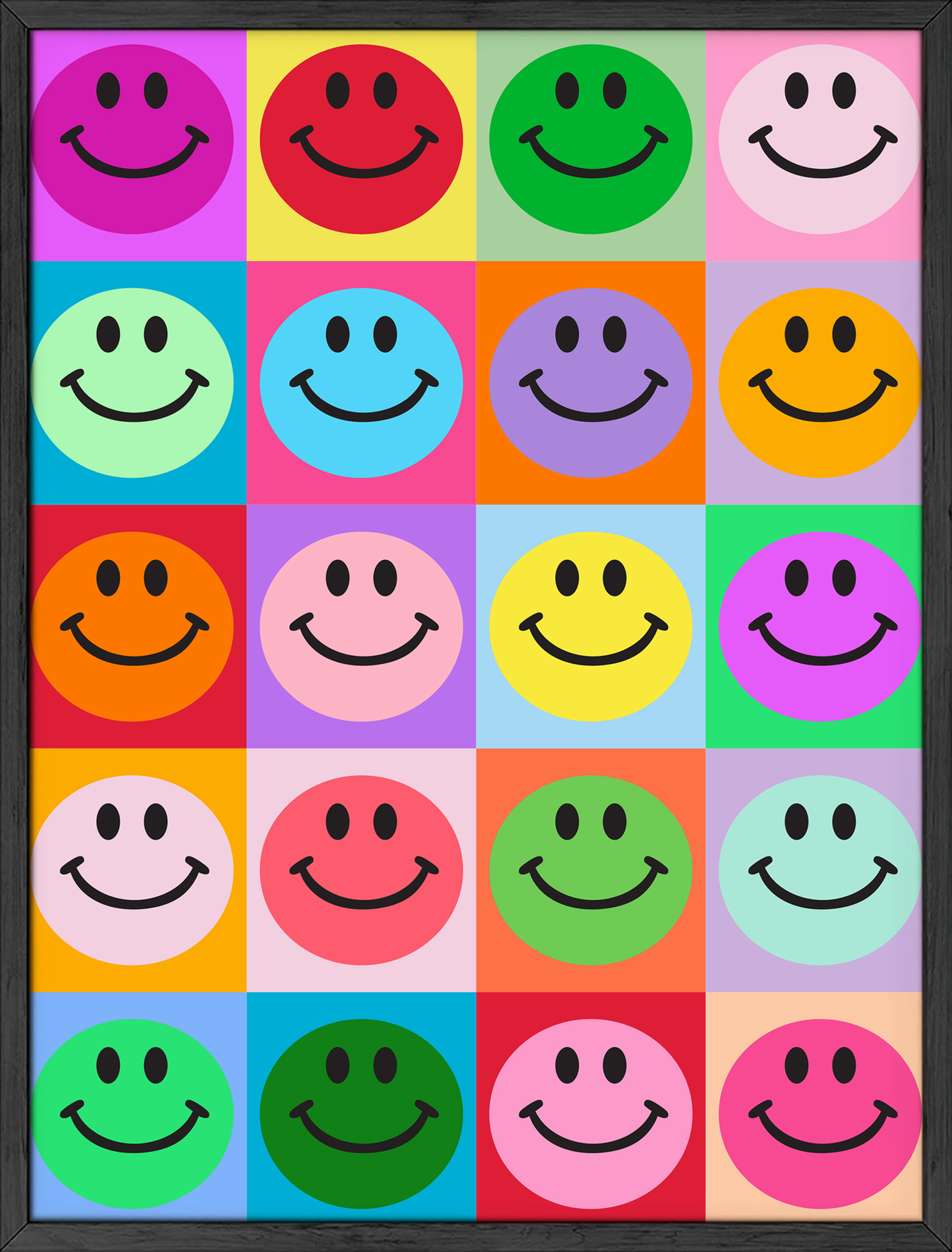 Multi colored smileys