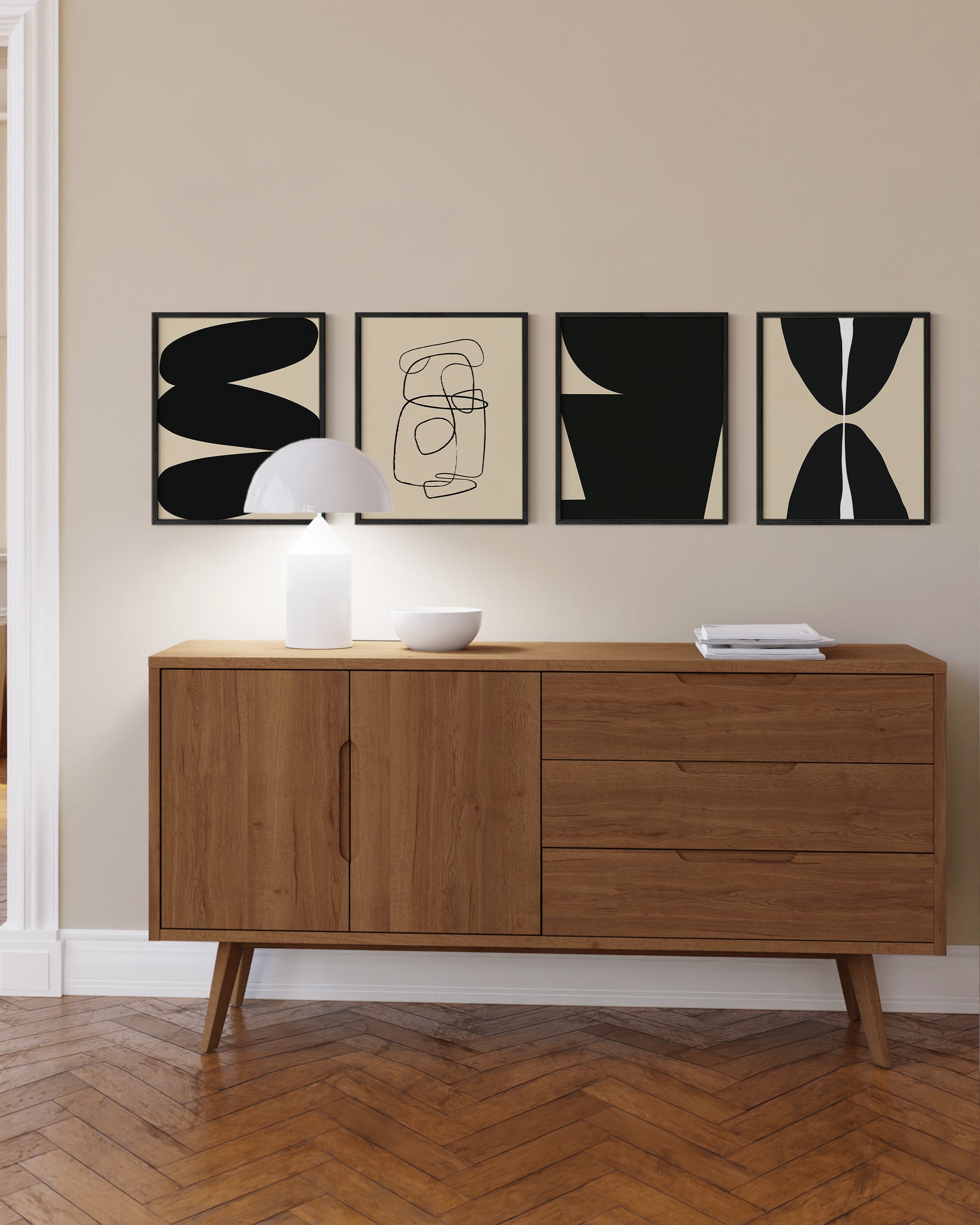 US Pride Furniture 11x14 inch Wood Picture Frame - Set of 4 (Set of 4) Black