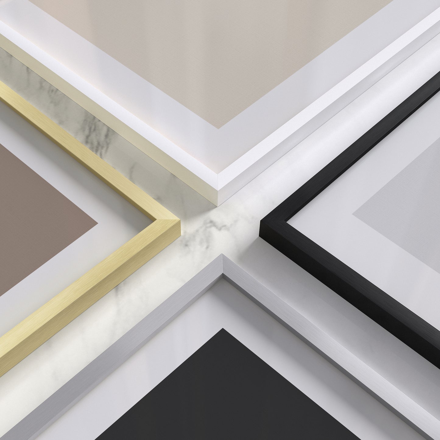 11x14 in, Set of 4, Gold Aluminum