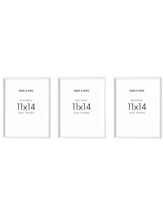 11x14 in, Set of 3, White Oak Frame