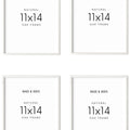 11x14 in, Set of 4, White Oak Frame