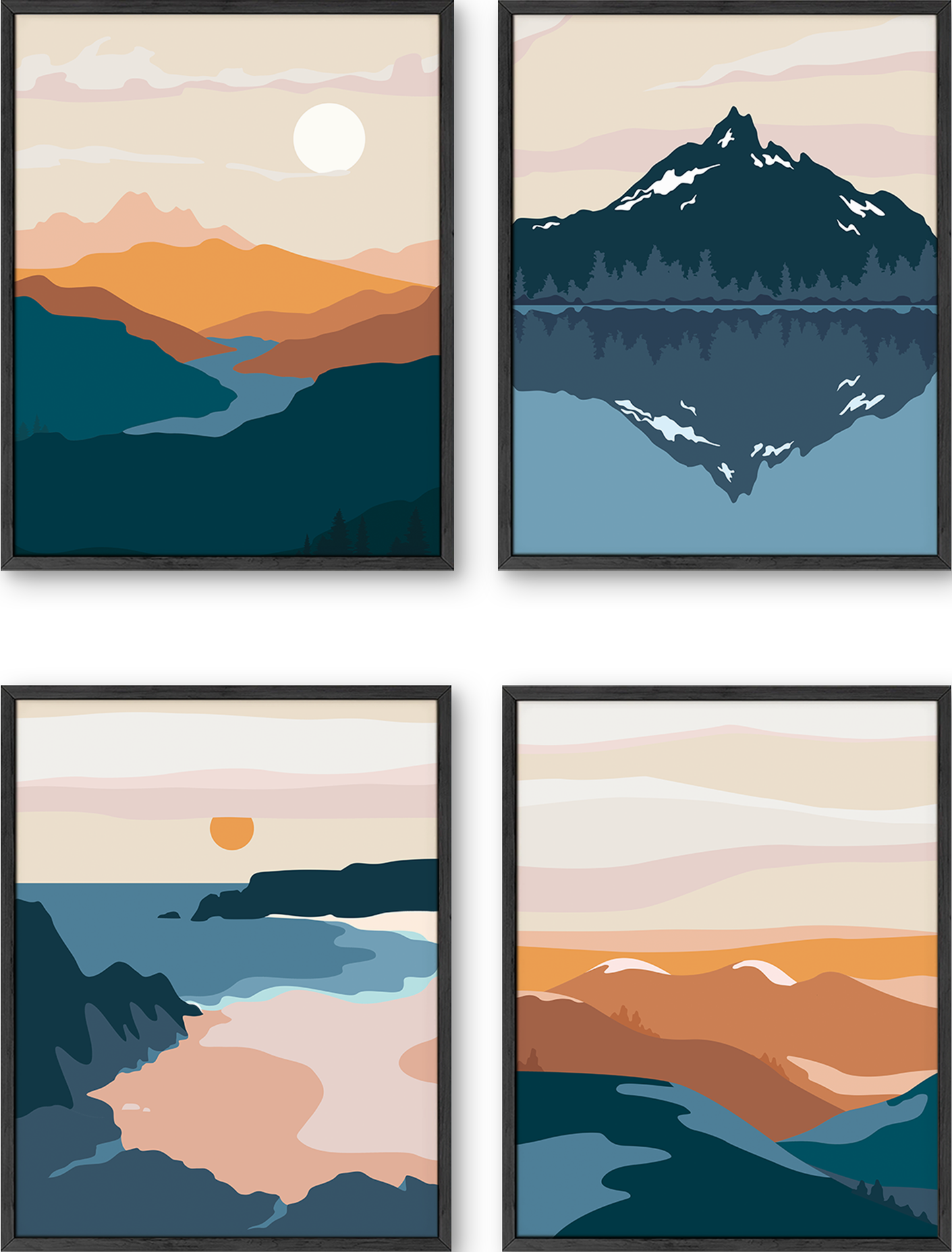 Abstract Mountain Set